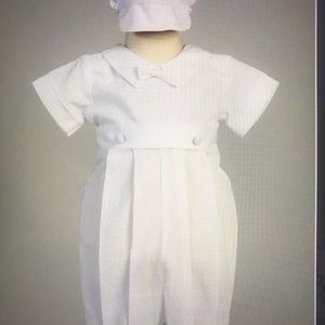 Boys christening baptism romper